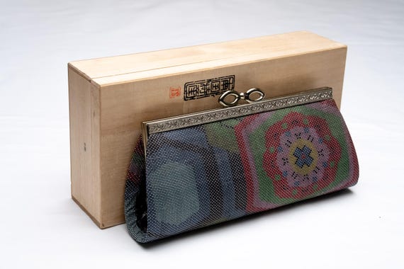 DEAR VANILLA Authentic Japanese Kimono Silk Purse Handbag Vintage Made in Japan PU-0405