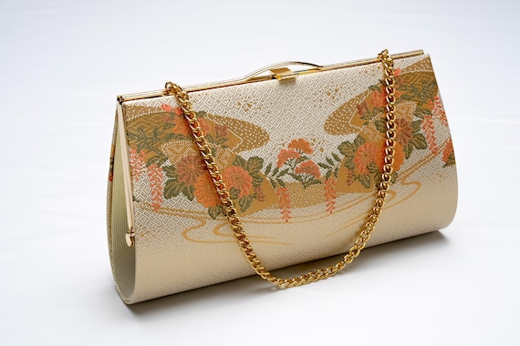 DEAR VANILLA Authentic Japanese Kimono Enamel Purse Handbag Vintage Made in Japan PU-0381