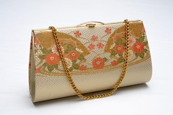 DEAR VANILLA Authentic Japanese Kimono Enamel Purse Handbag Vintage Made in Japan PU-0382