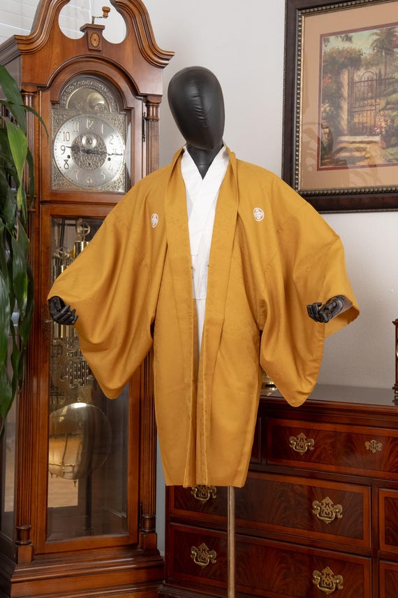 DEAR VANILLA Authentic Japanese Kimono Haori Men's Traditional Jacket Made in Japan Genuine Vintage MHA-0289