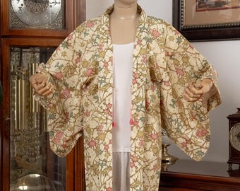 DEAR VANILLA Authentic Japanese Haori for Women Traditional Kimono Jacket Vintage Made in Japan HA-0438
