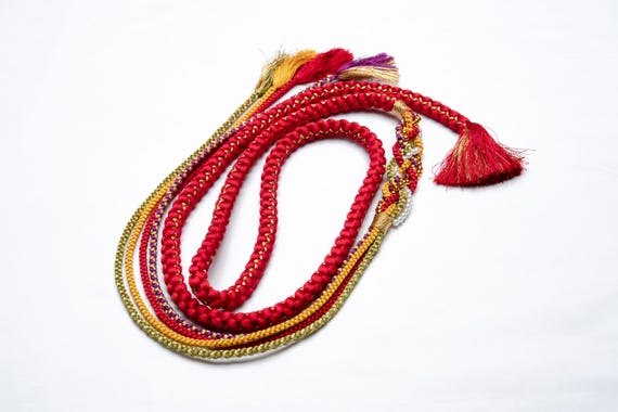 DEAR VANILLA Japanese Ornament Obijime Cord for Furisode Kimono Silk Obi Belt Fastener Accessory Rope Made in Japan OCF-0079