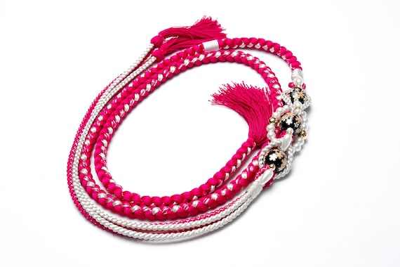 DEAR VANILLA Japanese Ornament Obijime Cord for Furisode Kimono Silk Obi Belt Fastener Accessory Rope Made in Japan OCF-0069