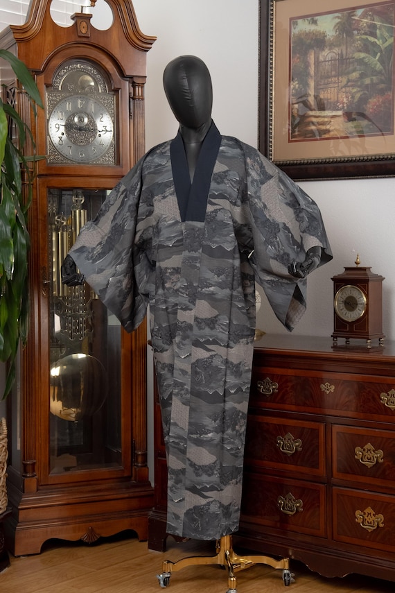 DEAR VANILLA Authentic Vintage Men's Kimono Juban Traditional Japanese Undergown Robe Made in Japan Original MJU-0211