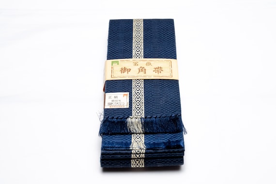 DEAR VANILLA Authentic Japanese Men's Kimono Kaku Obi Vintage Samurai Obi Sash Belt Made in Japan Genuine Original MOB-0353