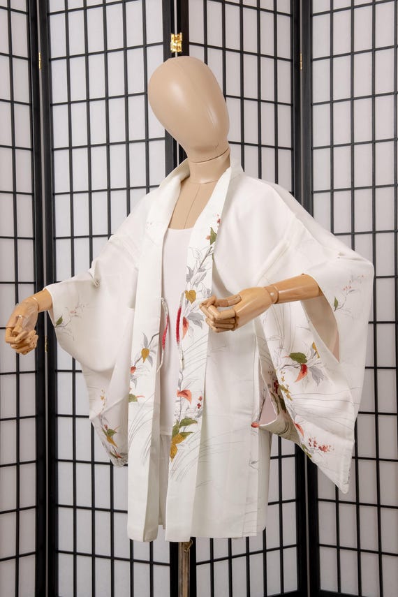 DEAR VANILLA Authentic Japanese Haori for Women Traditional Kimono Jacket Vintage Made in Japan HA-0470