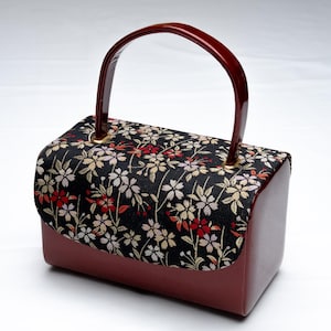 QUERIDA VAINILLA Auténtico bolso de mano con esmalte estilo kimono japonés vintage hecho en Japón PU-0339