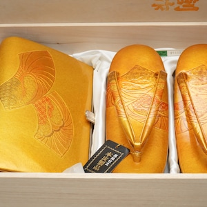 DEAR VANILLA Auténtico bolso de mano tipo kimono de cuero japonés y conjunto Zori de 23,5 cm, estilo vintage, fabricado en Japón PU-0279