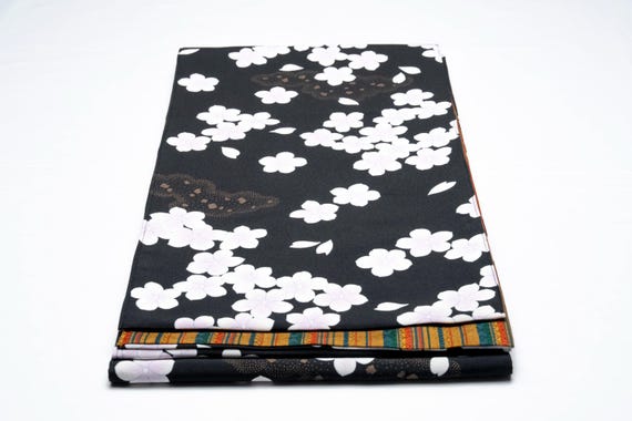DEAR VANILLA Authentic Japanese Kimono Silk Fukuro Obi for Women Vintage Sash Belt Made in Japan OB-0398