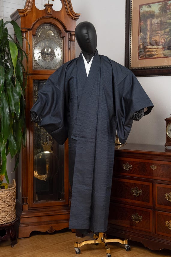 DEAR VANILLA Authentic Vintage Traditional Men's Kimono Japanese Robe Gown Samurai Made in Japan MKM-0208