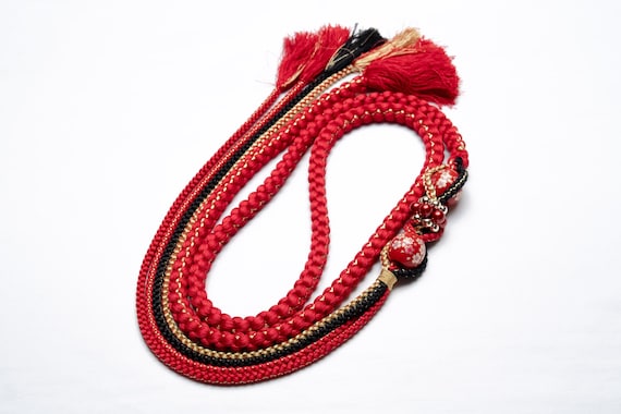 DEAR VANILLA Japanese Ornament Obijime Cord for Furisode Kimono Silk Obi Belt Fastener Accessory Rope Made in Japan OCF-0089