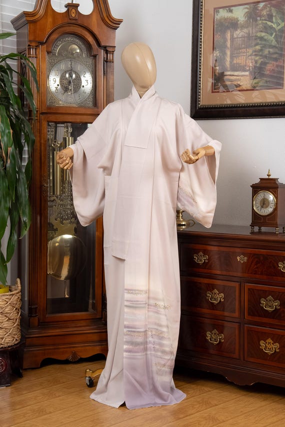 DEAR VANILLA Authentic Traditional Japanese Kimono for Women Vintage Dress Robe Made in Japan Genuine Original KM-0579