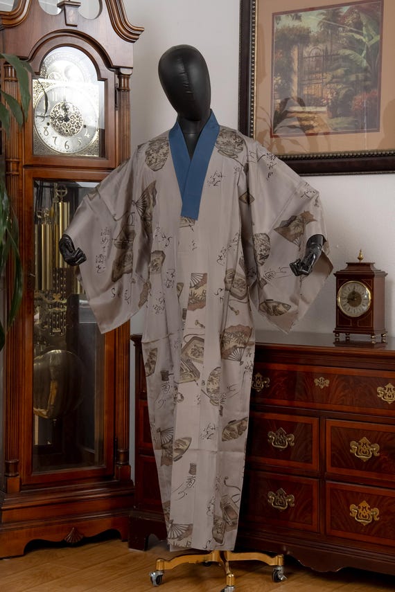 DEAR VANILLA Authentic Vintage Men's Kimono Juban Traditional Japanese Undergown Robe Made in Japan Original MJU-0229