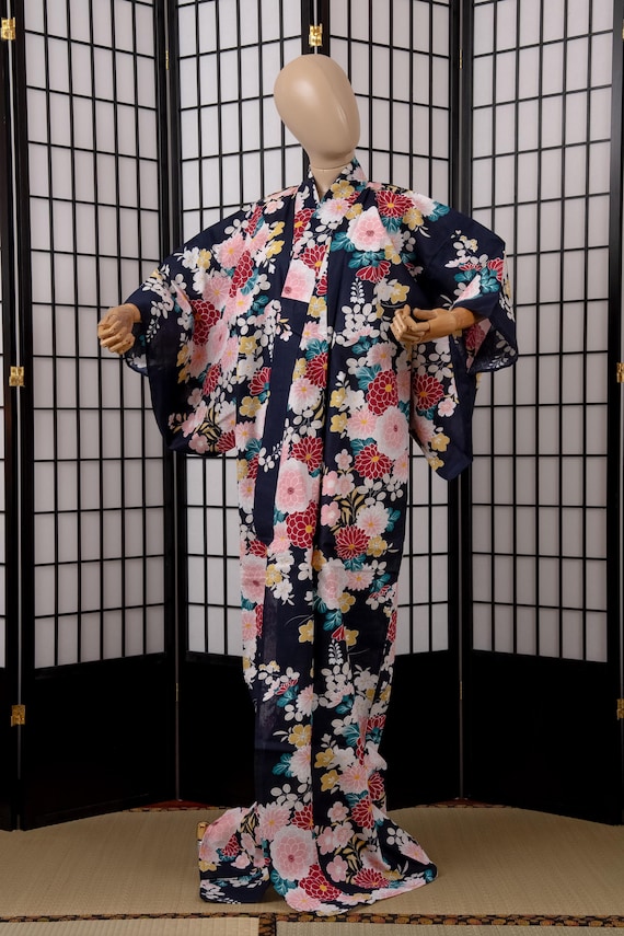 DEAR VANILLA Traditional Japanese Yukata Kimono for Women Summer Matsuri Cotton Robe Dress YKT-0051