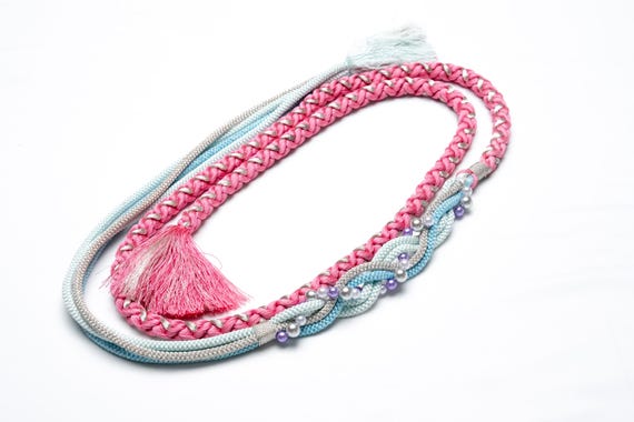 DEAR VANILLA Japanese Ornament Obijime Cord for Furisode Kimono Silk Obi Belt Fastener Accessory Rope Made in Japan OCF-0078