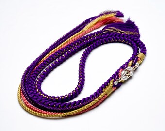 DEAR VANILLA Japanese Ornament Obijime Cord for Furisode Kimono Silk Obi Belt Fastener Accessory Rope Made in Japan OCF-0095