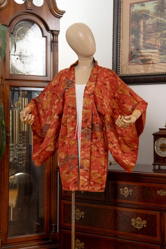 DEAR VANILLA Authentic Japanese Haori for Women Traditional Kimono Jacket Vintage Made in Japan HA-0459