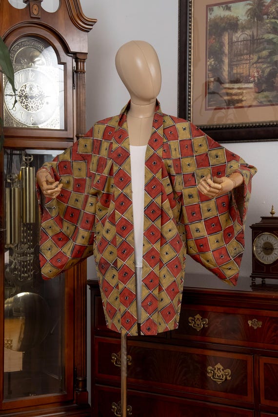 DEAR VANILLA Authentic Japanese Haori for Women Traditional Kimono Jacket Vintage Made in Japan HA-0462