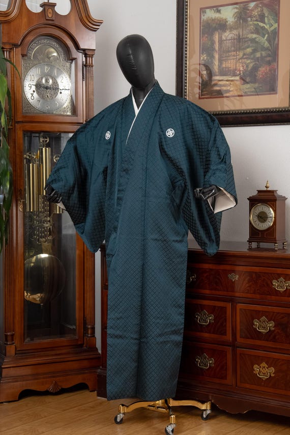 DEAR VANILLA Authentic Vintage Traditional Men's Kimono Japanese Robe Gown Samurai Made in Japan MKM-0205