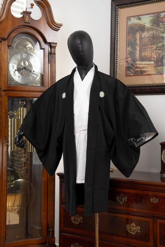 DEAR VANILLA Authentic Japanese Kimono Haori Men's Traditional Jacket Made in Japan Genuine Vintage MHA-0278