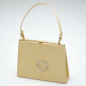 QUERIDA VAINILLA Bolso de mano de seda con diseño de kimono japonés auténtico, estilo vintage, fabricado en Japón PU-0296