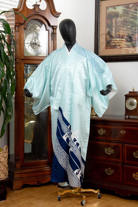 DEAR VANILLA Authentic Vintage Traditional Men's Kimono Japanese Robe Gown Samurai Made in Japan MKM-0189