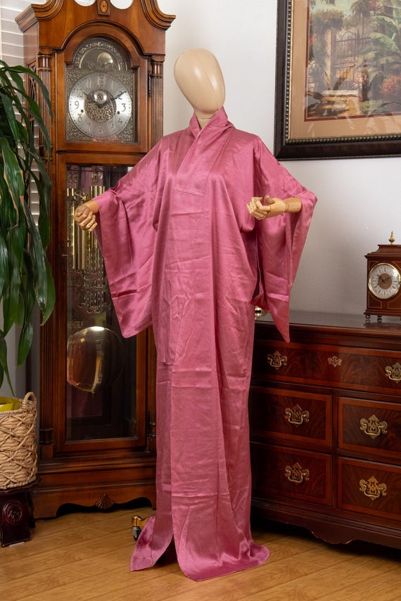 DEAR VANILLA Authentic Traditional Japanese Edo Komon Kimono for Women Vintage Silk Robe Made in Japan KMK-0028
