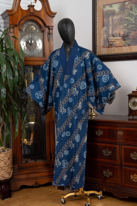DEAR VANILLA Authentic Vintage Men's Kimono Juban Traditional Japanese Undergown Robe Made in Japan Original MJU-0183