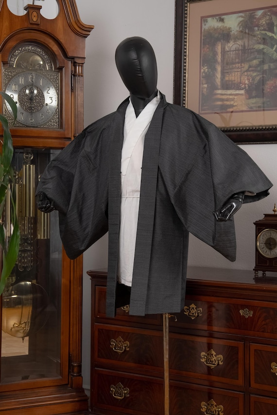 DEAR VANILLA Authentic Japanese Kimono Haori Men's Traditional Jacket Made in Japan Genuine Vintage MHA-0340