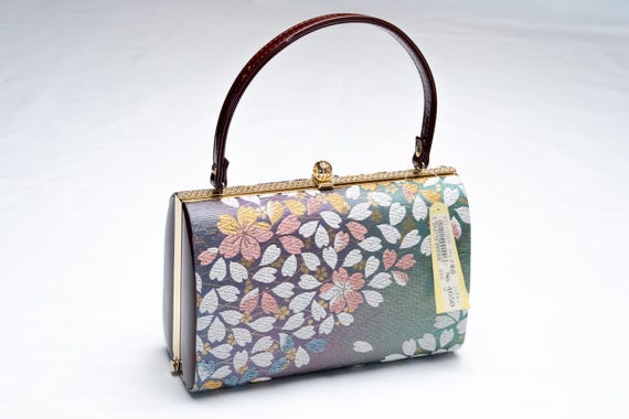 DEAR VANILLA Authentic Japanese Kimono Enamel Purse Handbag Vintage Made in Japan PU-0357