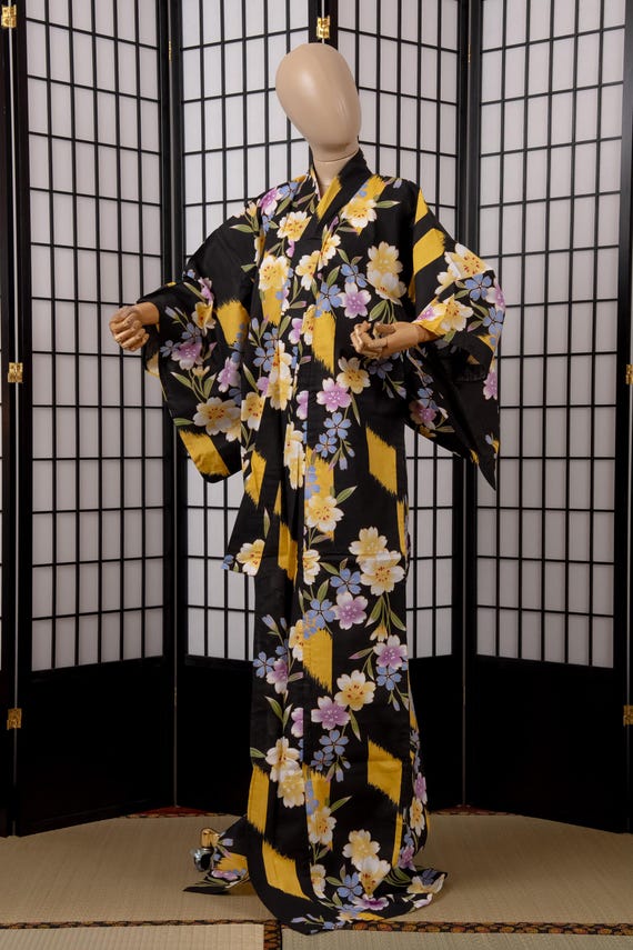 DEAR VANILLA Traditional Japanese Yukata Kimono for Women Summer Matsuri Cotton Robe Dress YKT-0052