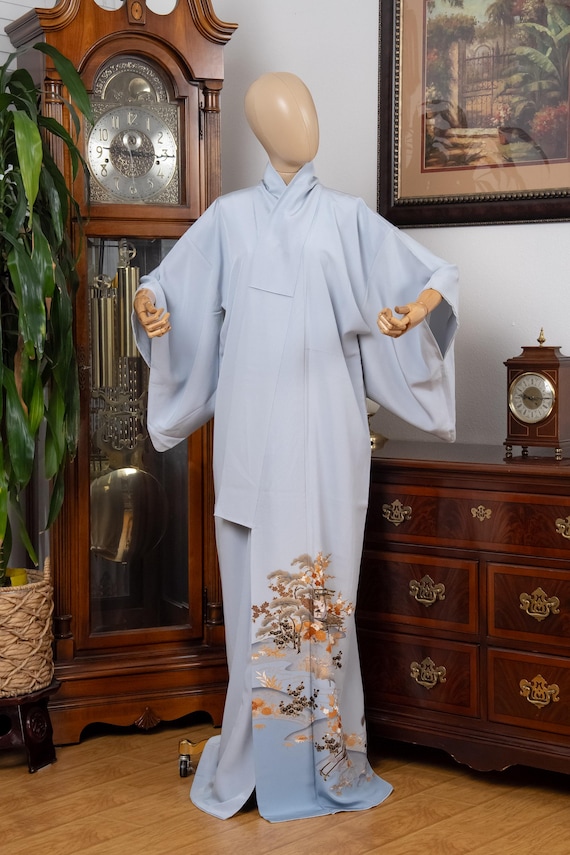 DEAR VANILLA Authentic Traditional Japanese Tomesode Kimono for Women Vintage Silk Robe Made in Japan KMT-0221