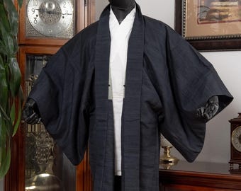 DEAR VANILLA Authentic Japanese Kimono Haori Men's Traditional Jacket Made in Japan Genuine Vintage MHA-0298