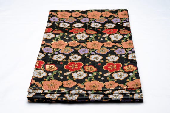 DEAR VANILLA Authentic Japanese Kimono Silk Fukuro Obi for Women Vintage Sash Belt Made in Japan OB-0379