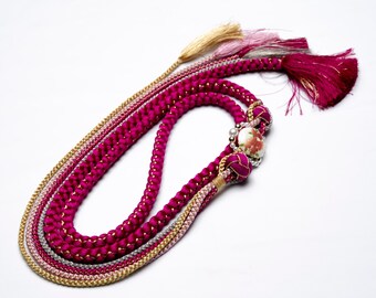 DEAR VANILLA Japanese Ornament Obijime Cord for Furisode Kimono Silk Obi Belt Fastener Accessory Rope Made in Japan OCF-0096