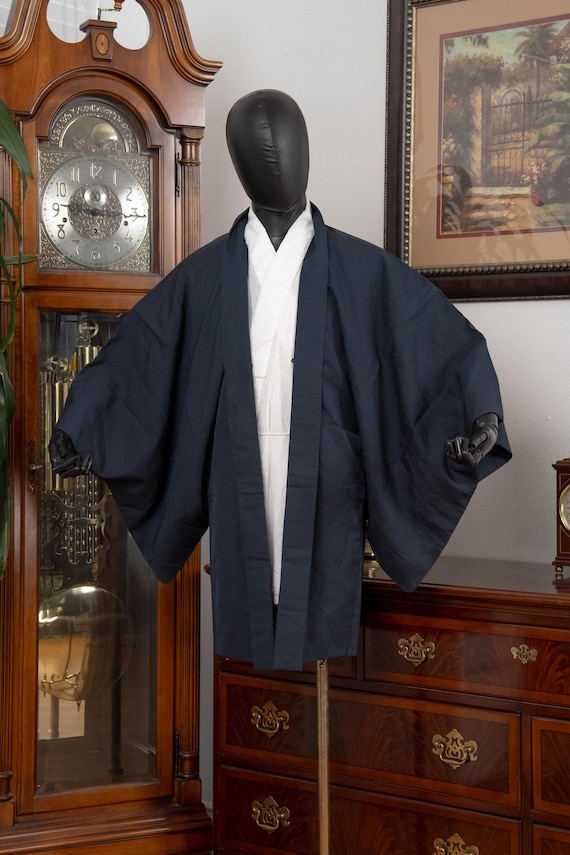 DEAR VANILLA Authentic Japanese Kimono Haori Men's Traditional Jacket Made in Japan Genuine Vintage MHA-0296