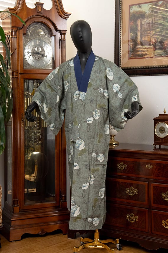 DEAR VANILLA Authentic Vintage Men's Kimono Juban Traditional Japanese Undergown Robe Made in Japan Original MJU-0195