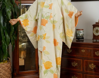 DEAR VANILLA Authentic Traditional Japanese Kimono for Women Vintage Dress Made in Japan KM-0524