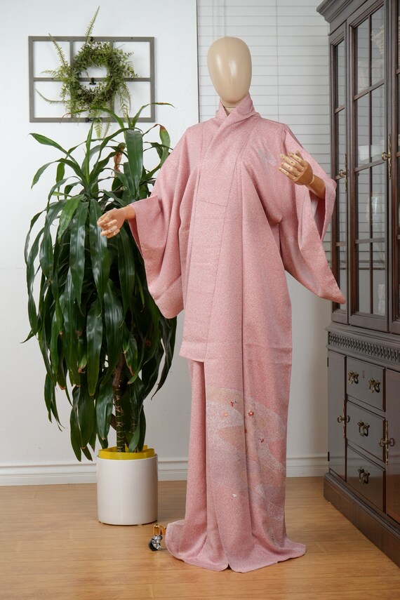 DEAR VANILLA, Authentic Traditional Japanese Homongi Kimono for Women, Vintage Silk Robe, Made in Japan, KMH-0014