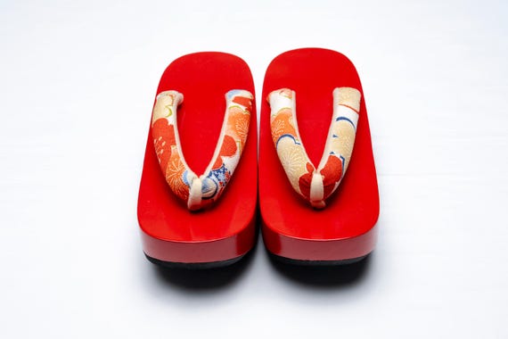 Dear Vanilla Authentic Japanese Vintage Yukata Kimono Geta Wood Sandals 24cm US Size 7 SD-0313