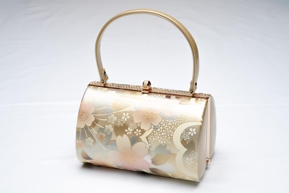 DEAR VANILLA Authentic Japanese Kimono Enamel Purse Handbag Vintage Made in Japan PU-0364
