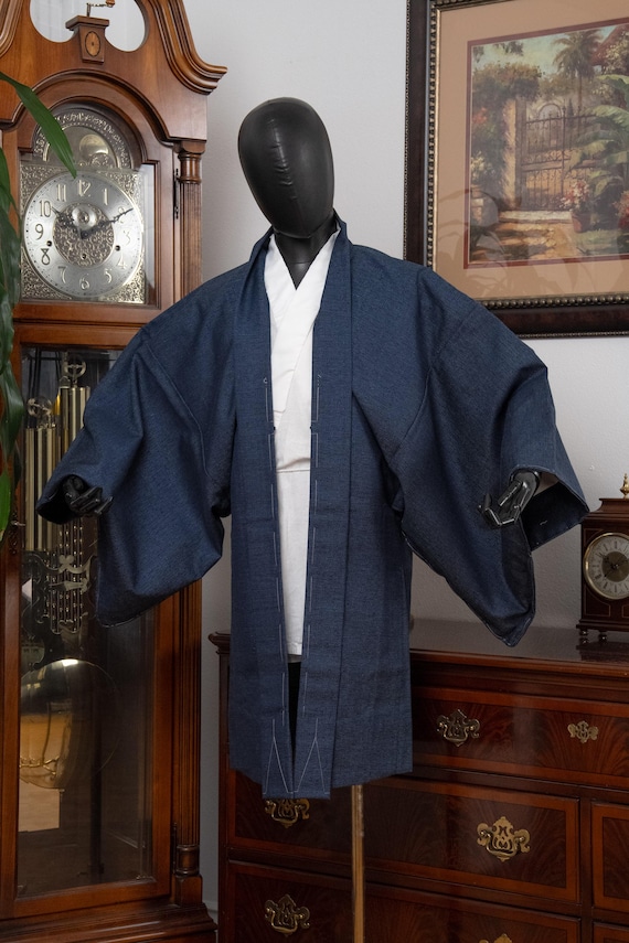 DEAR VANILLA Authentic Japanese Kimono Haori Men's Traditional Jacket Made in Japan Genuine Vintage MHA-0312