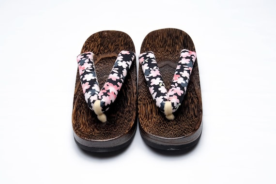 Dear Vanilla Authentic Japanese Vintage Yukata Kimono Geta Wood Sandals 24.5cm US Size 7.5 SD-0321