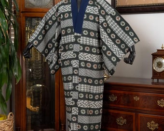 DEAR VANILLA Authentic Vintage Men's Kimono Juban Traditional Japanese Undergown Robe Made in Japan Original MJU-0194
