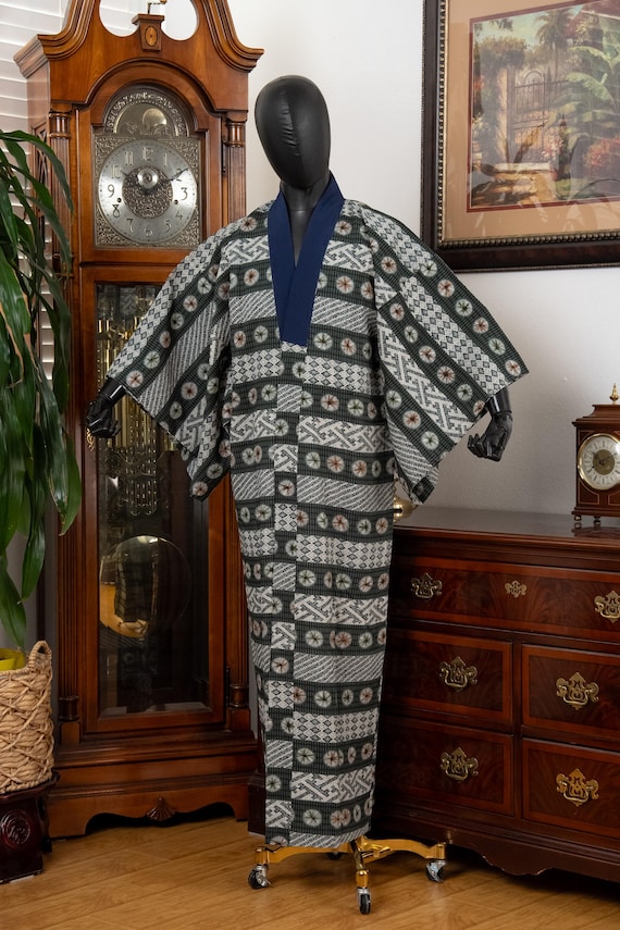 DEAR VANILLA Authentic Vintage Men's Kimono Juban Traditional Japanese Undergown Robe Made in Japan Original MJU-0194