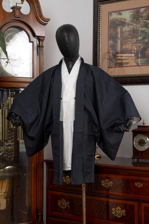 DEAR VANILLA Authentic Japanese Kimono Haori Men's Traditional Jacket Made in Japan Genuine Vintage MHA-0326