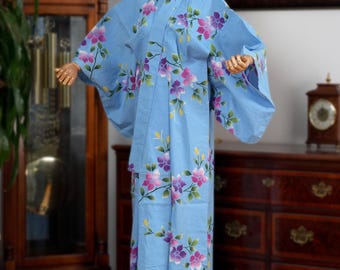 DEAR VANILLA Traditional Japanese Yukata Kimono for Women Summer Matsuri Cotton Robe Dress YKT-0024
