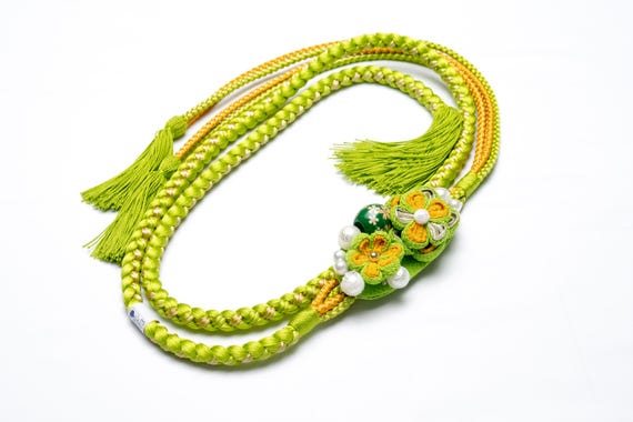 DEAR VANILLA Japanese Ornament Obijime Cord for Furisode Kimono Silk Obi Belt Fastener Accessory Rope Made in Japan OCF-0072