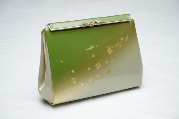 DEAR VANILLA Authentic Japanese Kimono Enamel Purse Handbag Vintage Made in Japan PU-0286