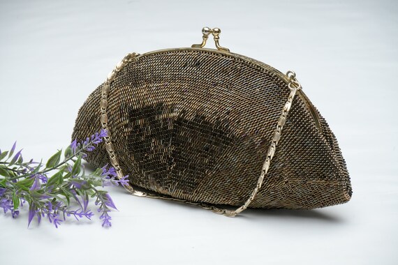 DEAR VANILLA Authentic Japanese Beads Kimono Purse Handbag Vintage Made in Japan PU-0241